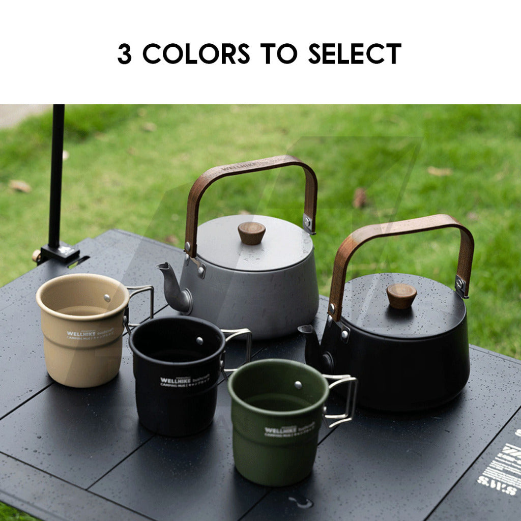 Wellhike SWS Foldable Cup 300ml with Handle Aluminium Folding Mug Outdoor Camping Cawan Anti Hot Coffee Cup