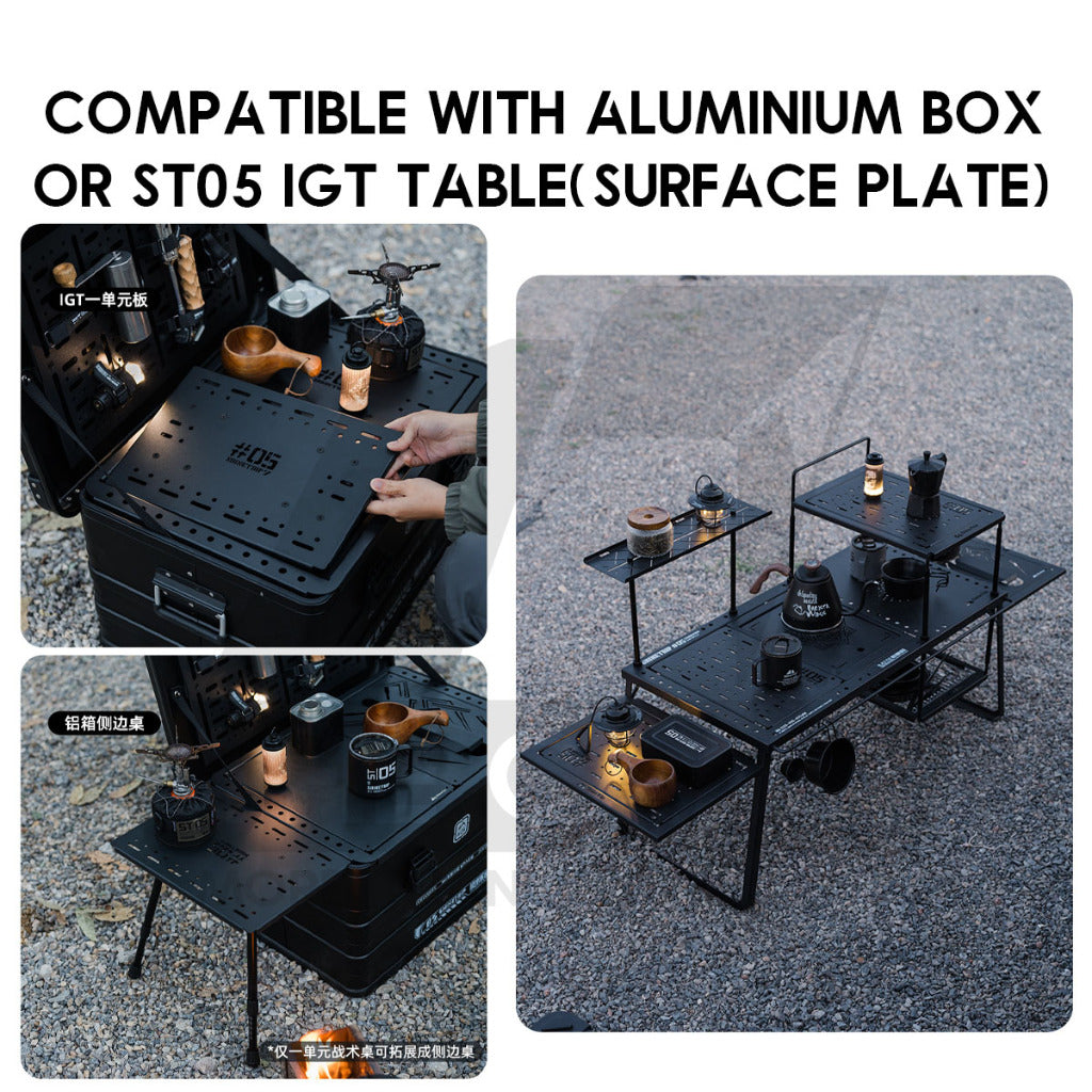 Shinetrip Stool / Table IGT Standard 1 Module Surface Panel Adjustable / Fixed Combination Table Outdoor Camping