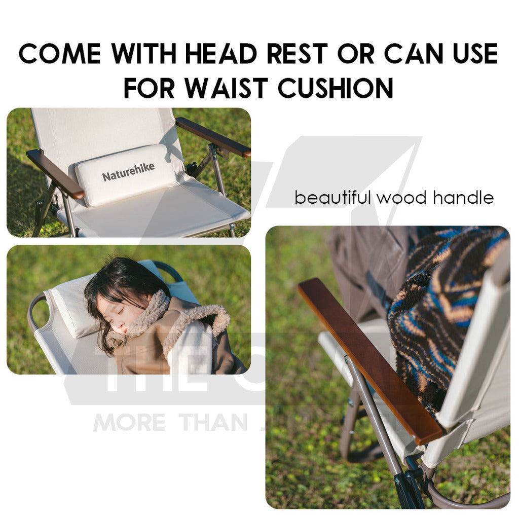 Naturehike T02 Recliner Chair with Arm Rest Portable Adjustable Outdoor Camping Kerusi Healing High Back CNK2550JJ012