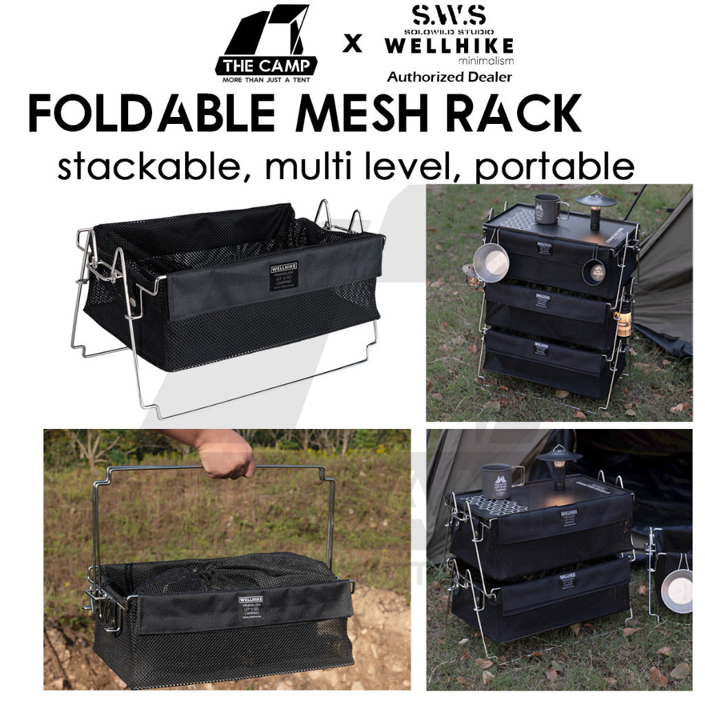 Wellhike SWS Stackable Mesh Rack Multi Layer with Optional Surface Plate Panel Outdoor Camping Portable Tactical Style