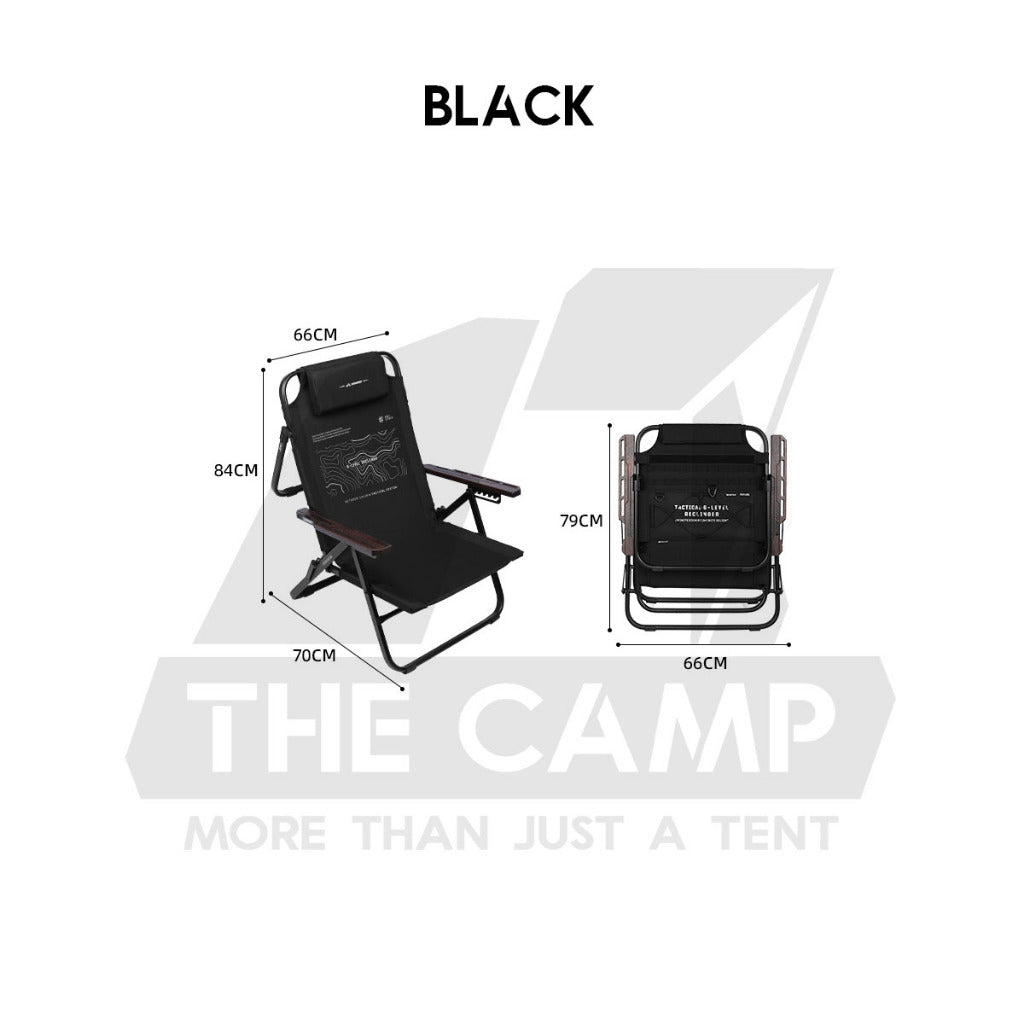 Shinetrip Full Recliner Chair Headrest 6 levels Reclining Sleeping Outdoor Camping High Back Extra Width Kerusi Healing