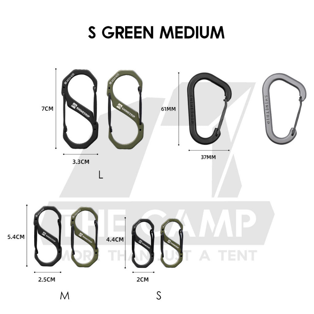 Shinetrip Carabiner S type D type Tactical Design Stainless Steel / Aluminium Alloy Buckle Clip Key Chain Outdoor