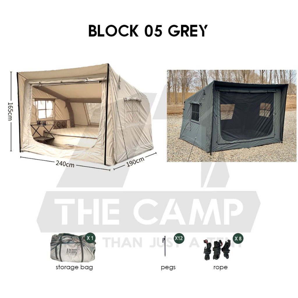 Spark Block 09 10 05 Air Tent Large Space Tactical Style Grey Black Khaki Beige Army Green Inflatable Khemah Angin Coody