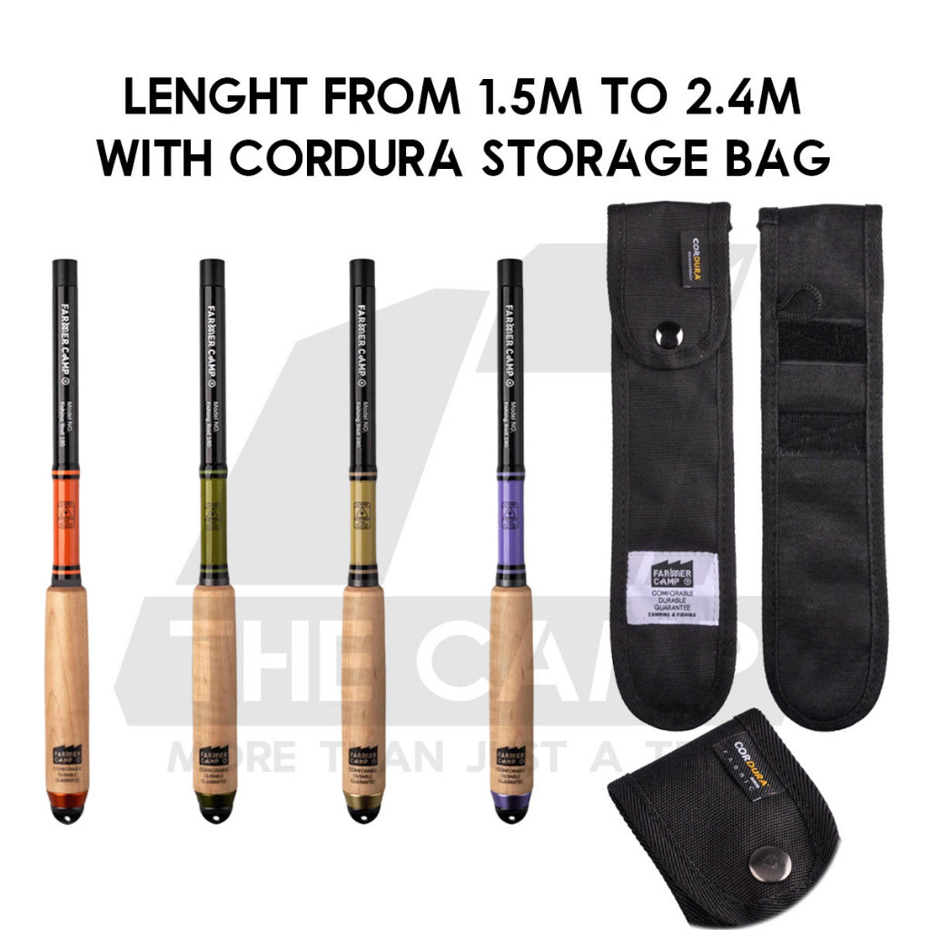 Farmer Camp Small Fishing Rod Set Outdoor Camping Fish Rod Compact Telescopic Shrimp Udang Ikan Pancing