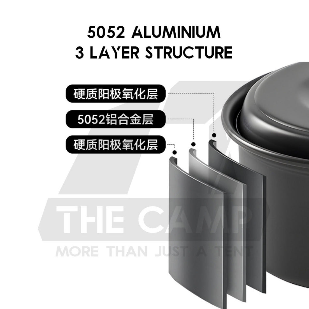 Blackdog Aluminium Pot Set Cookware Cooking Set Kettle Pan Pot Camping Outdoor Picnic CBD2550CF012