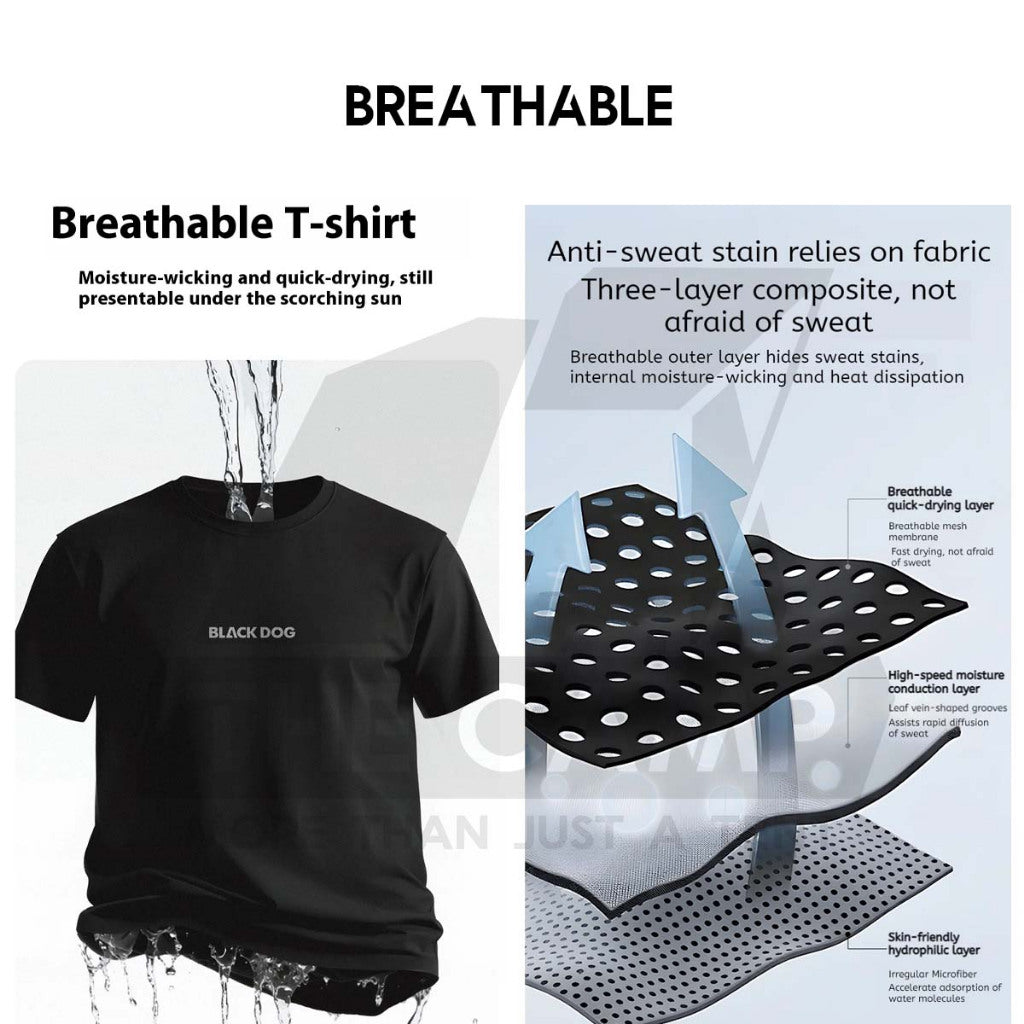 Blackdog T Shirt QuickDry Breathable Sport Shirt Round Neck Limited Edition Outdoor Camping CBD2550FS012