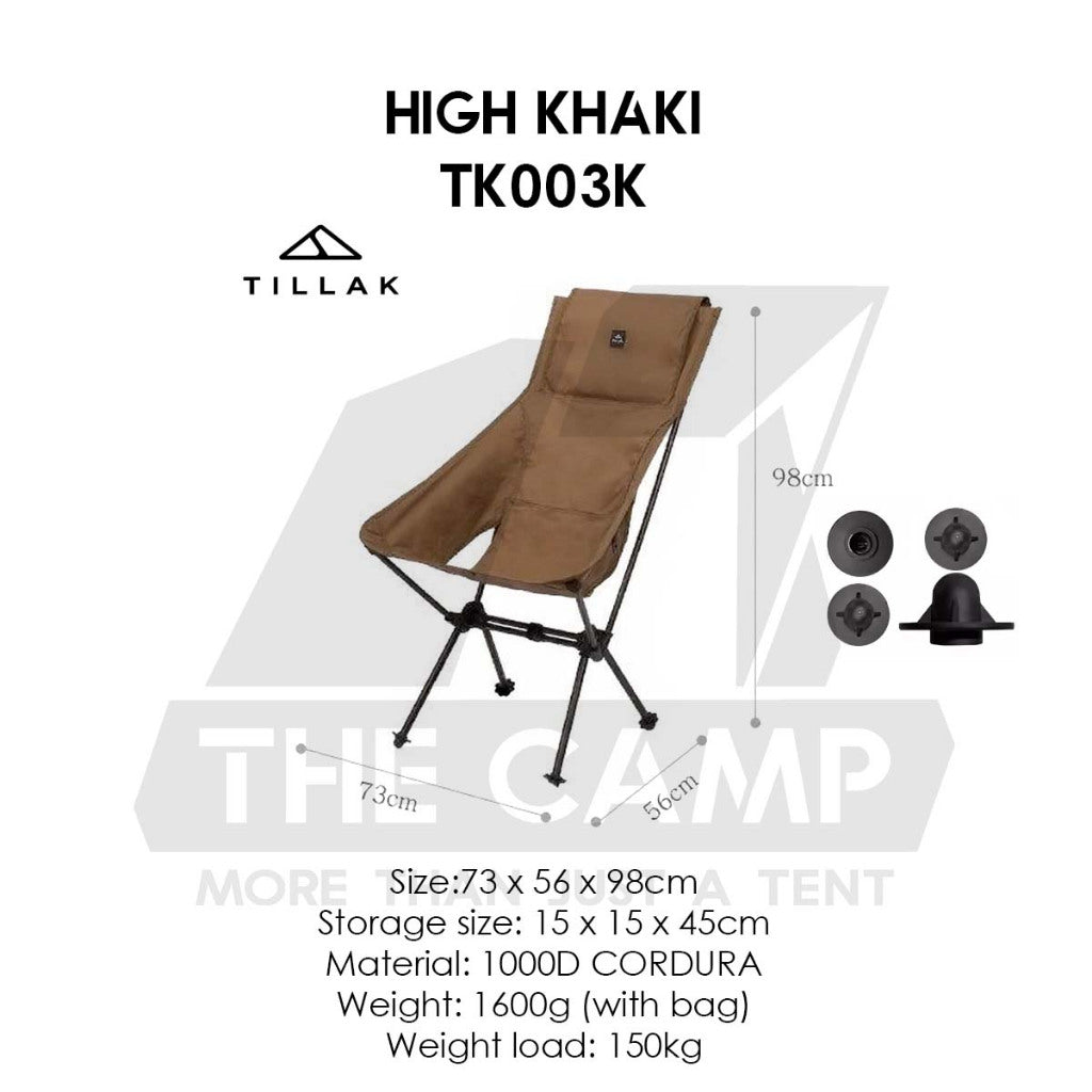 Tillak Moon Chair Low Back High Back 1000D Cordura Foldable Outdoor Camping Compact Size Kerusi Healing