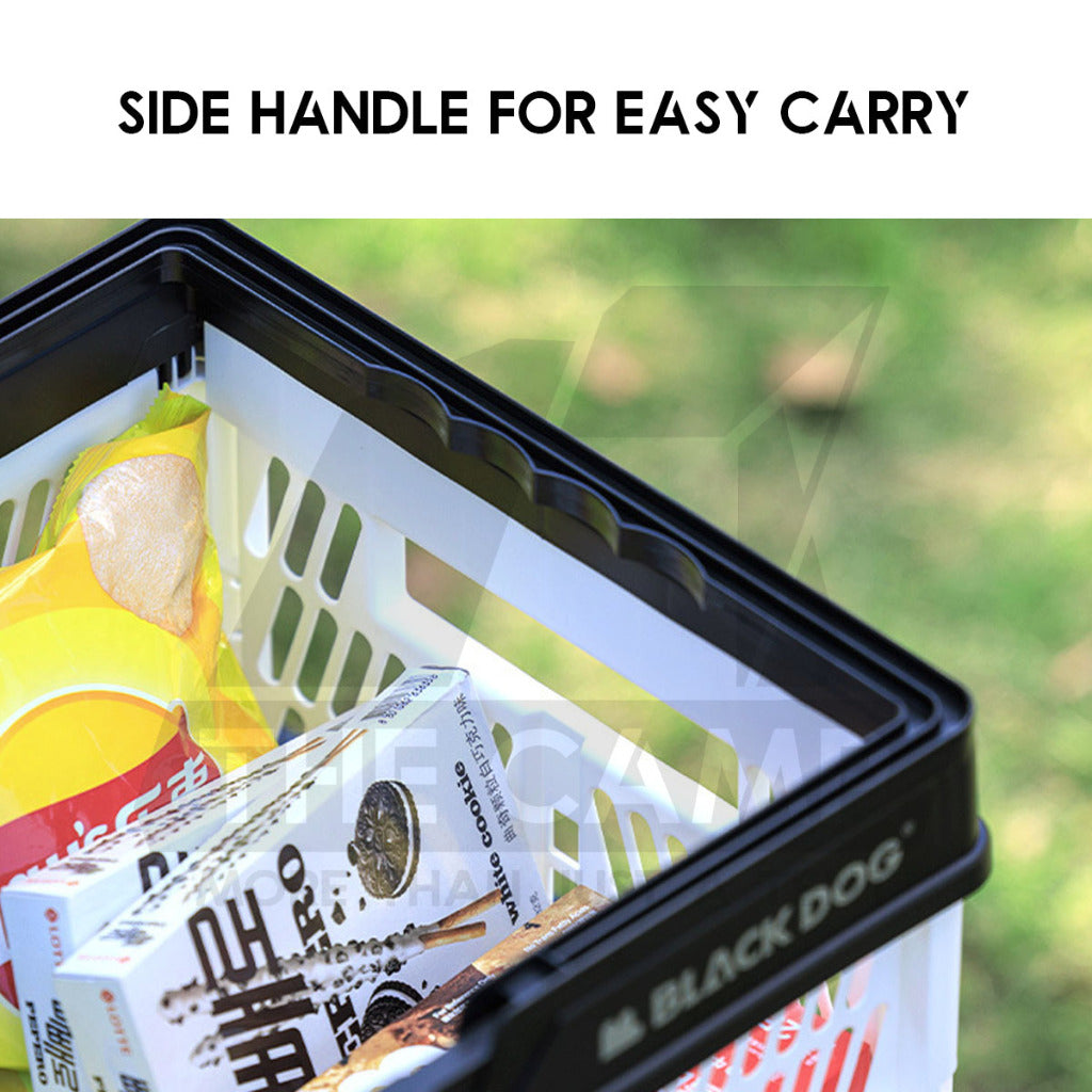 Blackdog Foldable Basket Folding Storage Box Outdoor Camping 26L Large Capacity Portable Compact Size Black CBD2450XB012