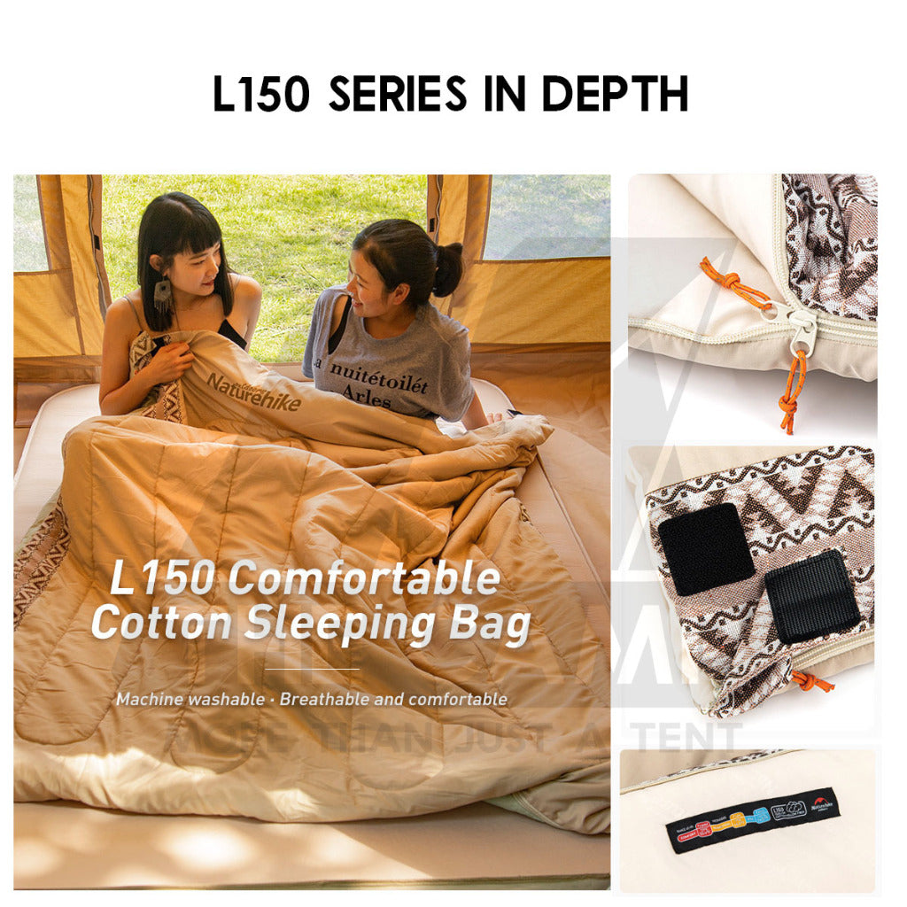 Naturehike Sleeping Bag Outdoor Camping Envelope U150 LW180 L150 F150 Cotton Ultralight Travel Portable