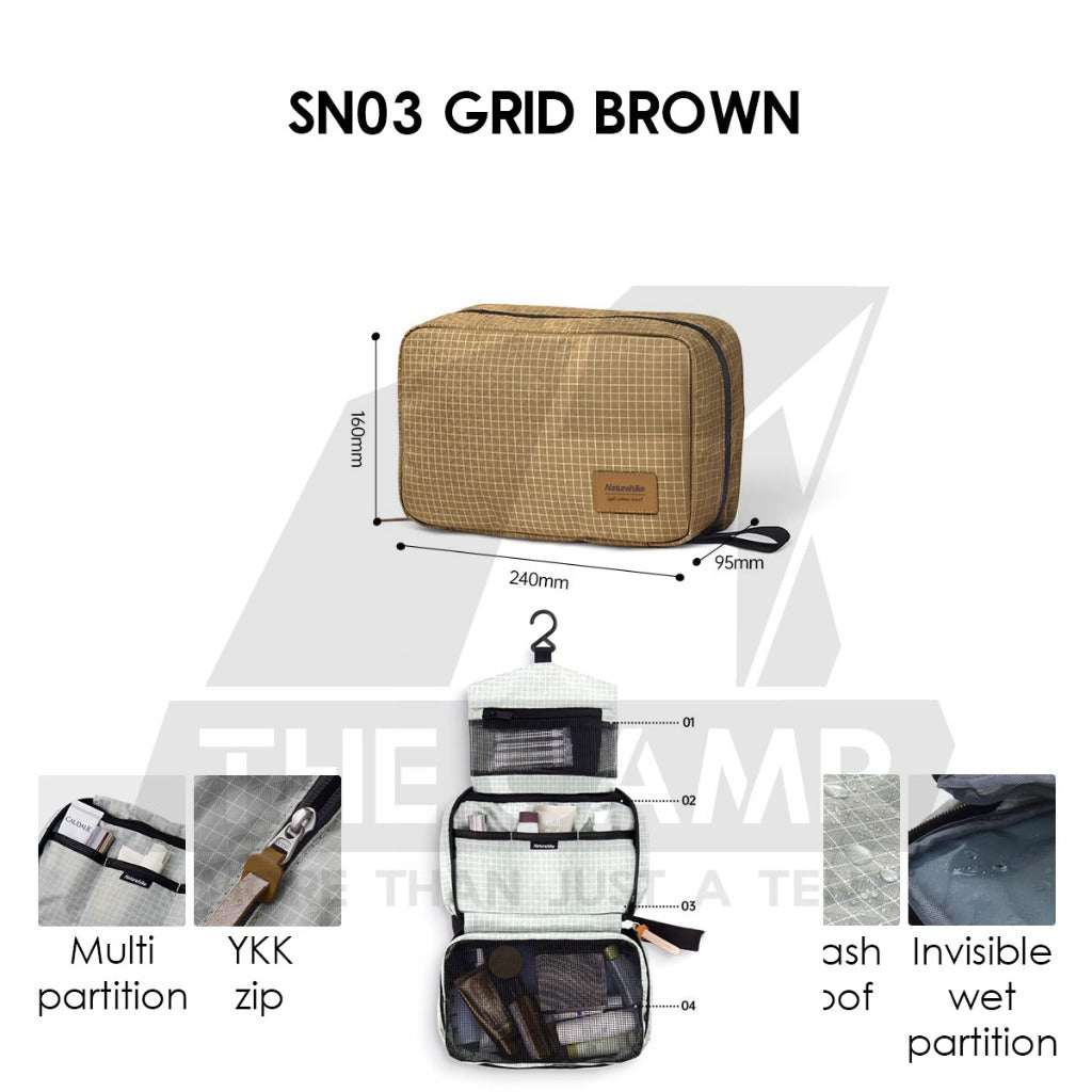 Naturehike Square Toiletry Bag Outdoor Business Trip Wash Bag Travel For Business Waterproof Cosmetic Bag NH21LX001