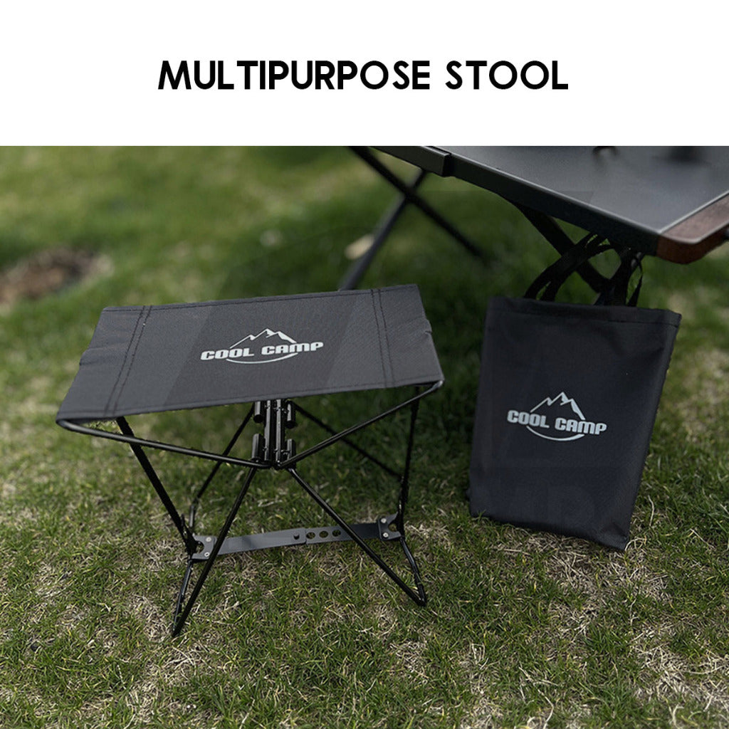 Coolcamp Foldable Stool Multipurpose Folding Rack Table Kermit Moon Chair Leg Rest Compact Size Black