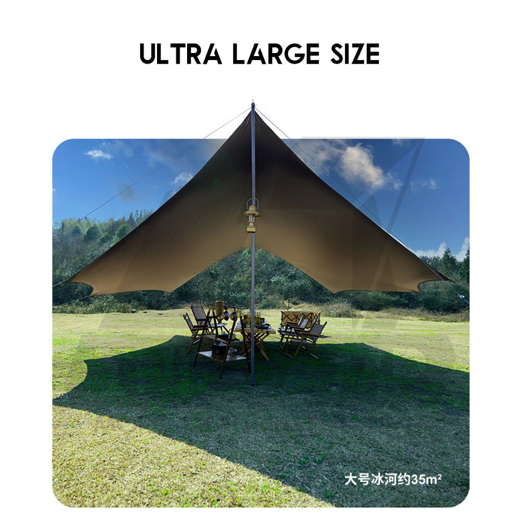 Naturehike TiBlack Cloud Skies Ultra Large Tarp Flysheet Outdoor Camping Ti Black Waterproof Moraine C2350WS010