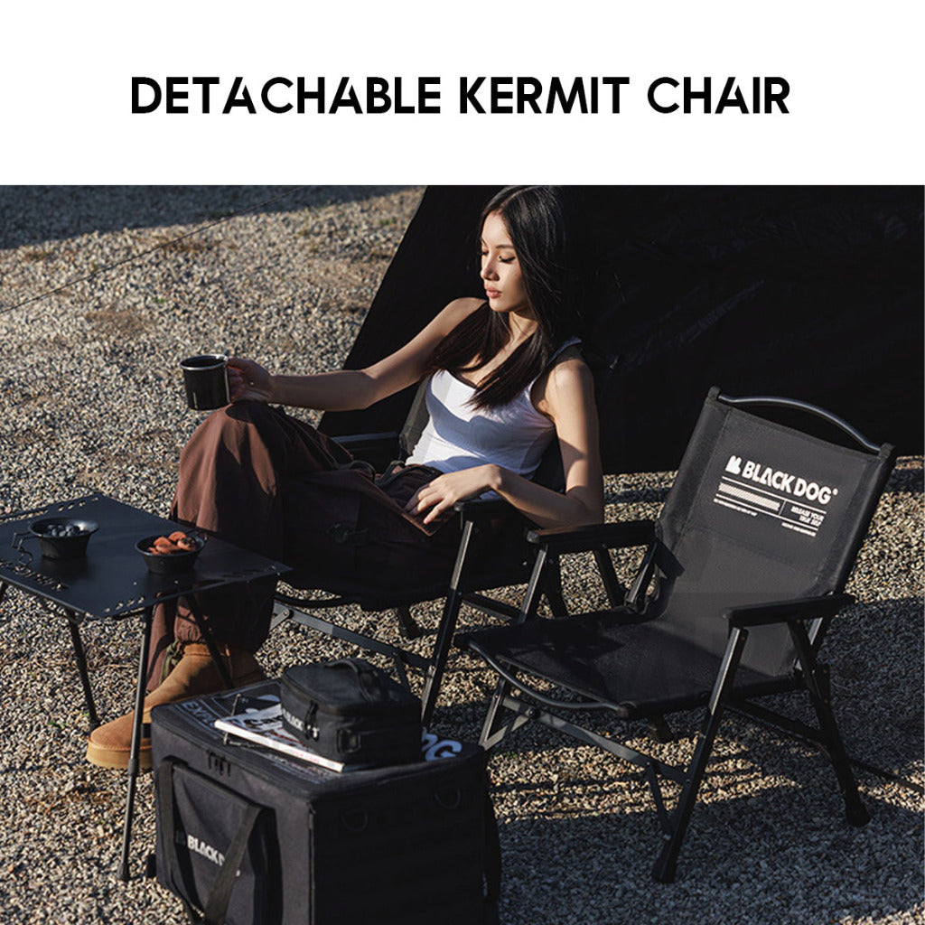 Blackdog Detachable Kermit Chair Foldable Tactical Back Support Heavy Duty Outdoor Camping Portable Black CBD2450JJ043