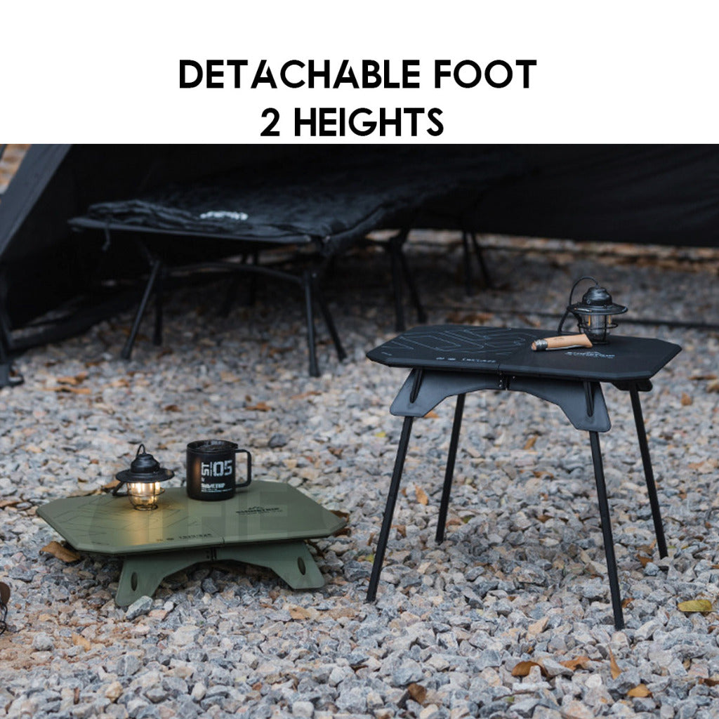 Shinetrip Tactical ABS Table Outdoor Camping Folding Foldable Compact Lightweight 2 Height Cup Bowl Plate Coffee