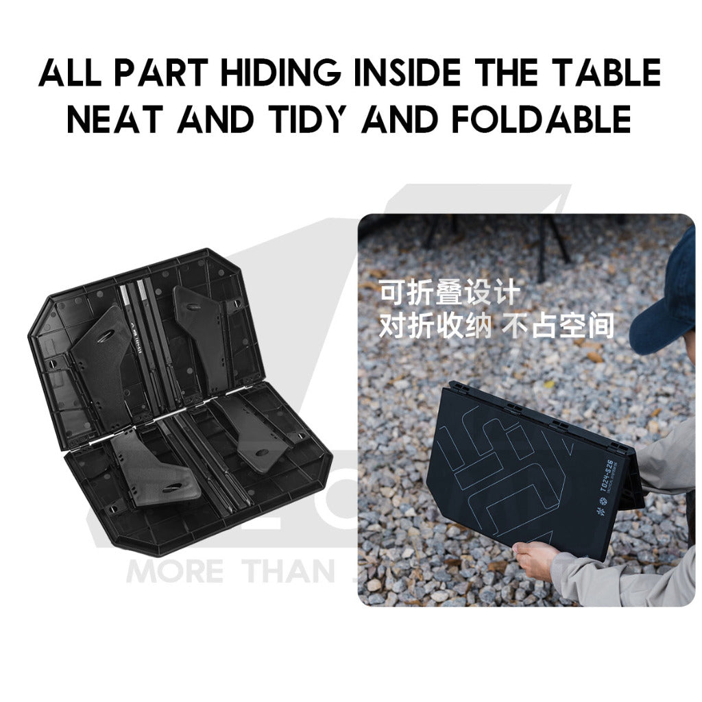Shinetrip Tactical ABS Table Outdoor Camping Folding Foldable Compact Lightweight 2 Height Cup Bowl Plate Coffee