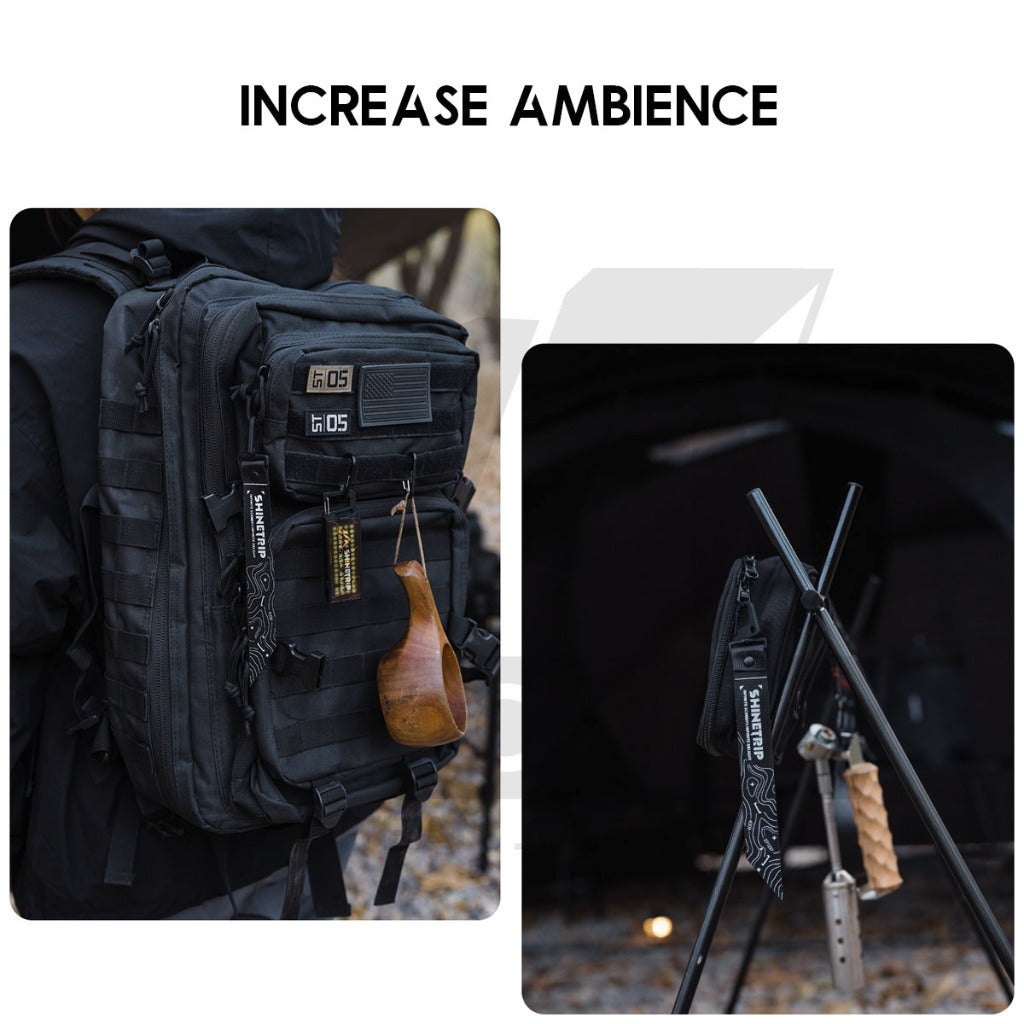 Shinetrip Tactical Keychain Nylon Strip Outdoor Camping Carabiner Key Hook Black Orange Ambience A516