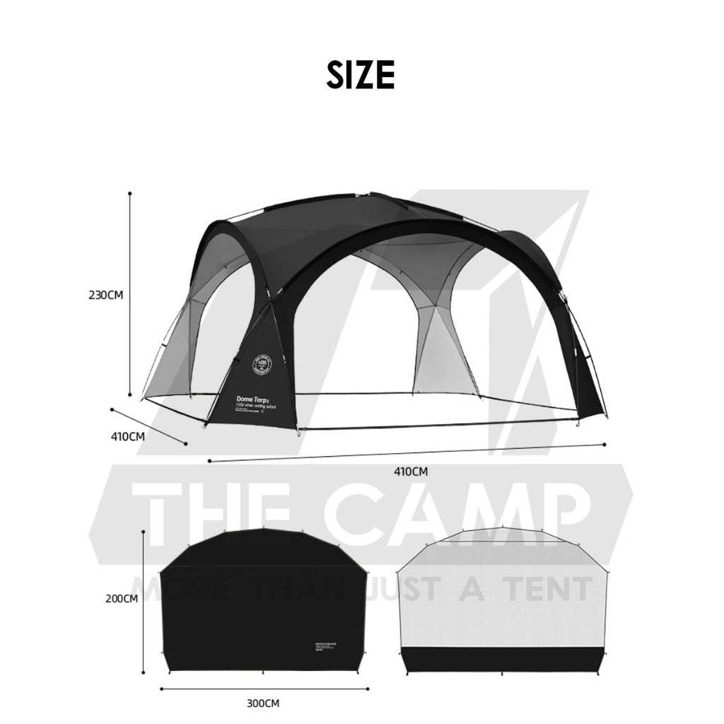 Shinetrip Dome Shelter Tarp Set Door Cloth Door Mesh Net PU3000 Silver Coated Black Anti Mosquito Tent