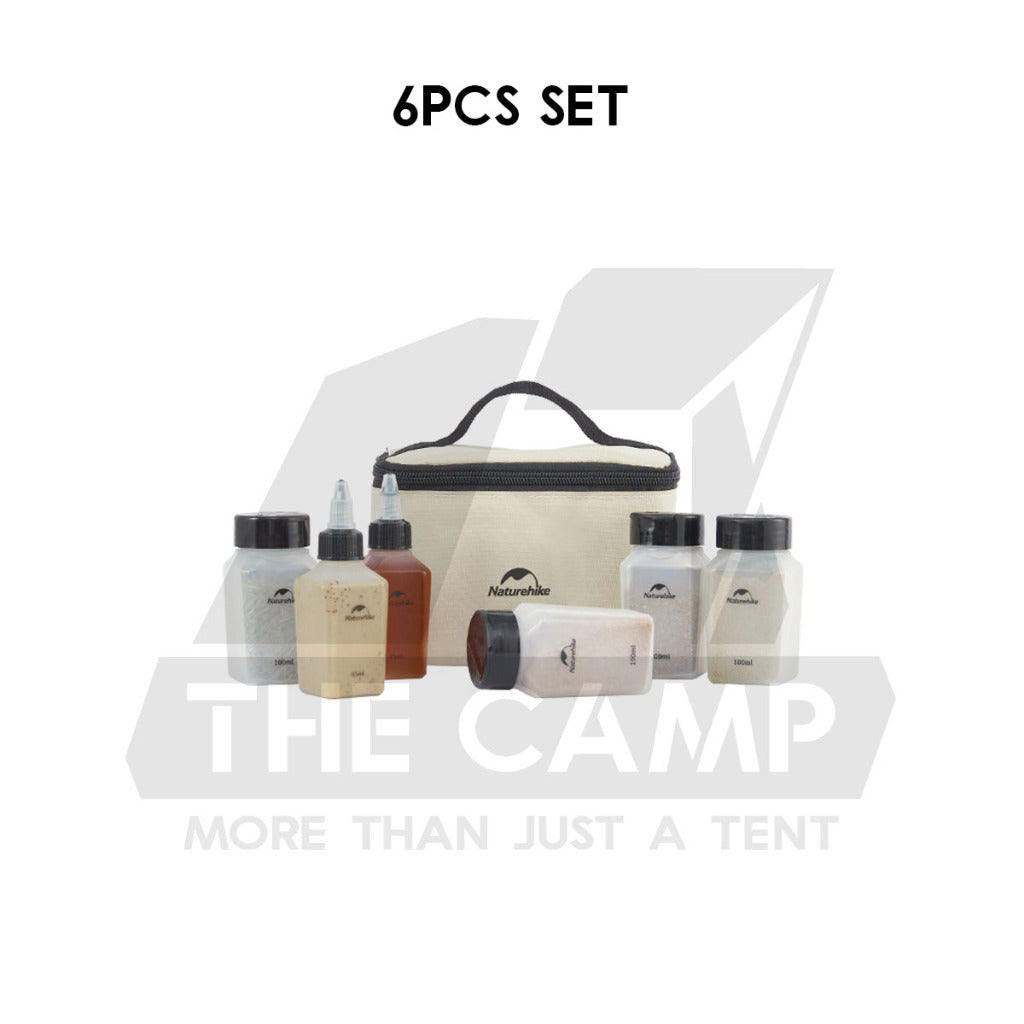 Naturehike Seasoning Set 6pcs 8pcs Oil Bottle Outdoor Camping Picnic Tableware BBQ Barbecue Condiment Bag CNH22CJ043