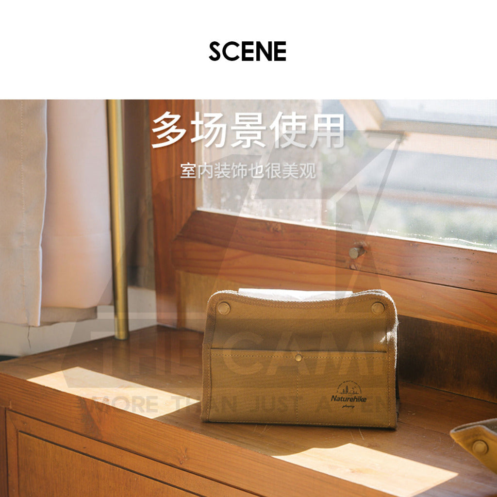 Naturehike Tissue Storage Bag Canvas Camping Hanging Tissue Box Multpurpose Picnic Tent Nail Rope Flysheet NH21SN001