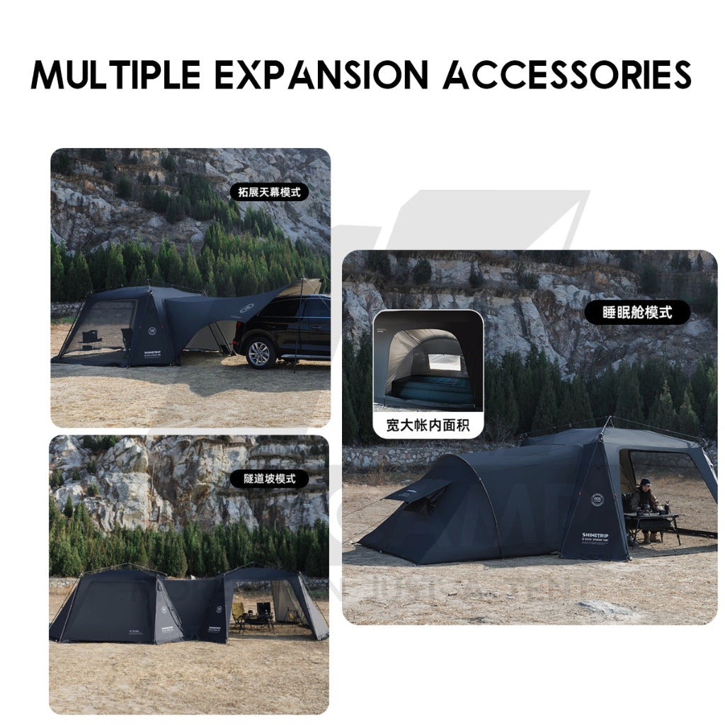 Shinetrip Auto Dome Shelter Tarp PU2000 Silver Coated Black Green Khaki Optional Door Cloth Mesh Net 3D Groundsheet Tent