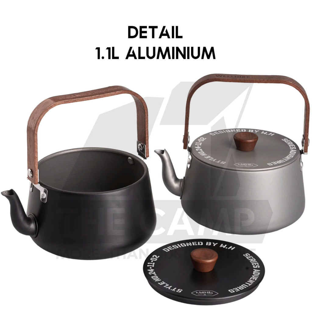 Wellhike SWS Outdoor Kettle 1L / 1.1L Stainless Steel / Aluminium Camping Teapot Coffee Pot Silicon Spout Pourer