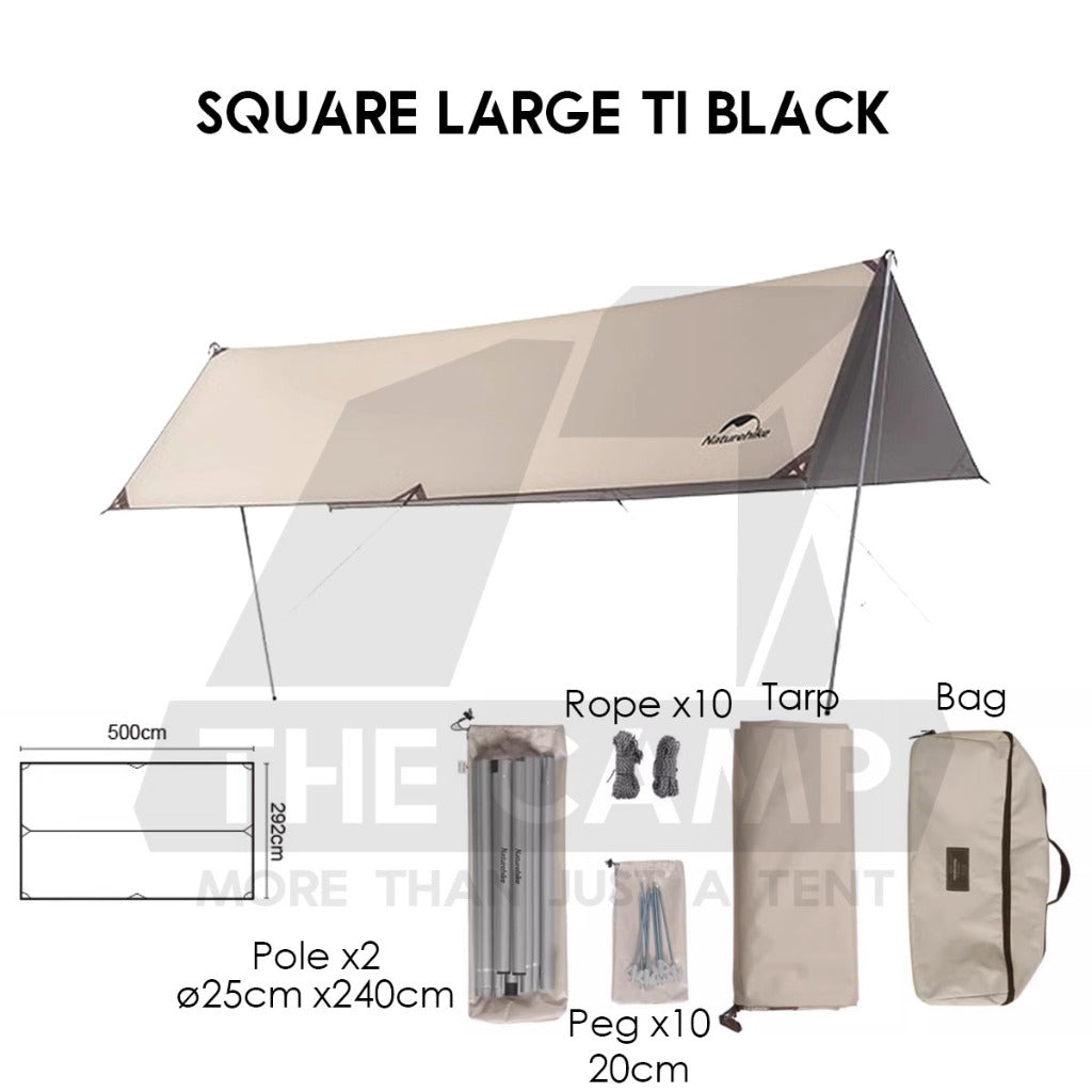 Naturehike Girder Shelter Tarp Flysheet UPF 12500+ PU5000mm Outdoor Camping Canopy Tent Awning Beach Sun Tent NH20TM006