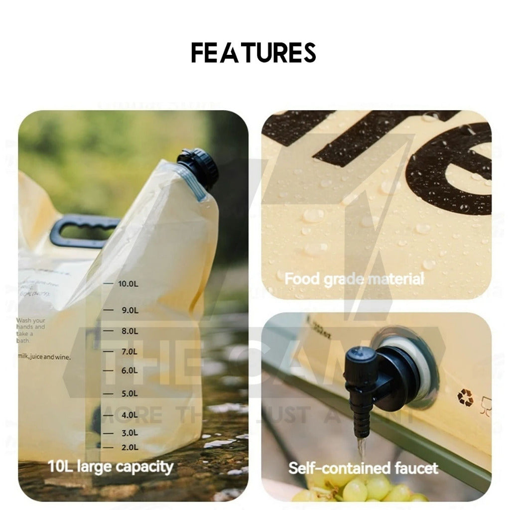 Naturehike 10L Water Bag Bucket Foldable Folding Outdoor Camping Container Foodgrade Beg Air CNK2450CF027