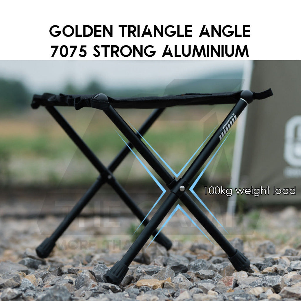 Shinetrip Foldable Tactical Stool Heavy Duty Table Hanging Ring Loop Black Velcro Aluminium Table