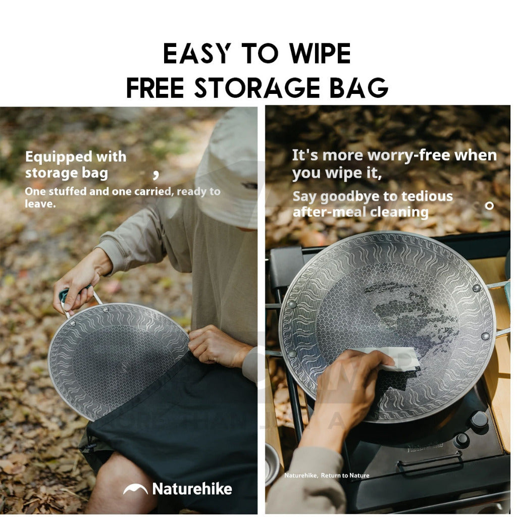 Naturehike Stainless Steel Pan Honeycomb Frying Grill BBQ Pan Non Stick Outdoor Camping Cookware Kuali CNK2550CF011