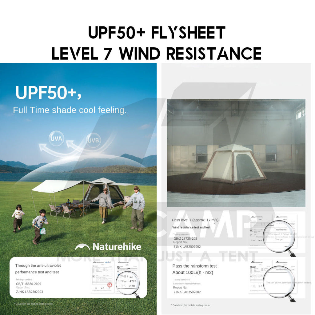 Naturehike Ango Air Pro Air Tent Built in Air Pump With Extended Flysheet 4 pax Outdoor Camping Khemah CNK2550WS017