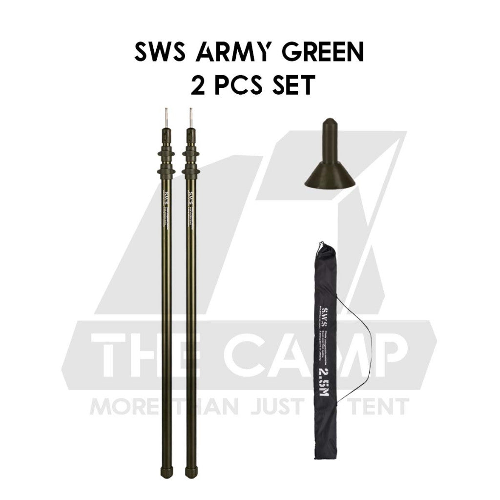 Shinetrip / SWS 2.5m Adjustable Pole Rod Quick Adjust for Flysheet Tarp Tent Camping Bag Hiking Awning Tactical Style
