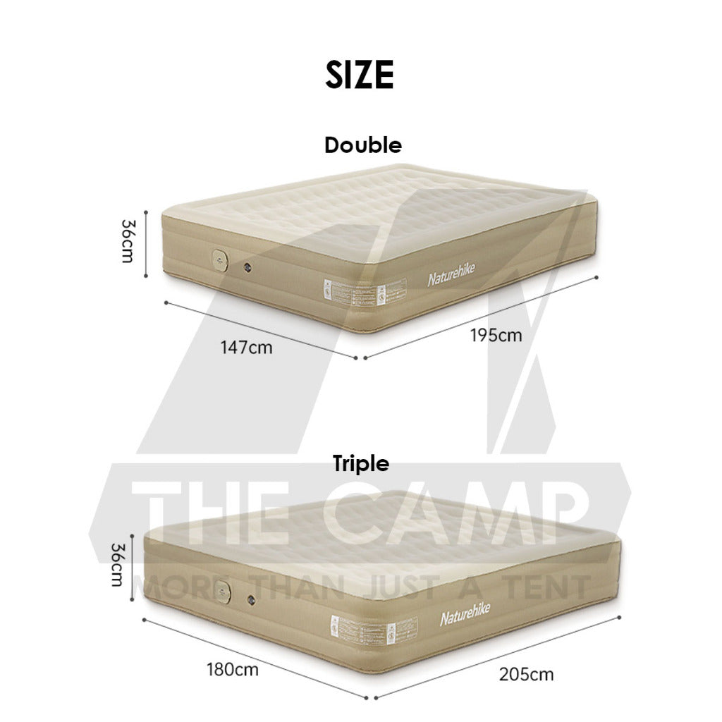 Naturehike Inflatable Triple Air Bed 36cm with Pump Mattress Tent Bag Pole Nail Peg Tarp Mobi Garden CNH22DZ015