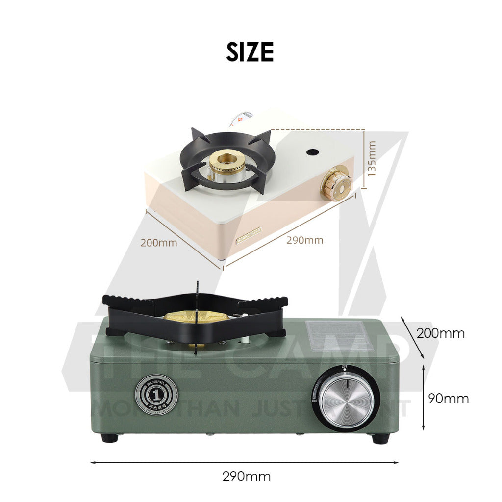 Buerk Cassette Gas Stove High Power 5.2KW Portable Cartridge Burner Furnace Outdoor Camping Picnic Windshield Black