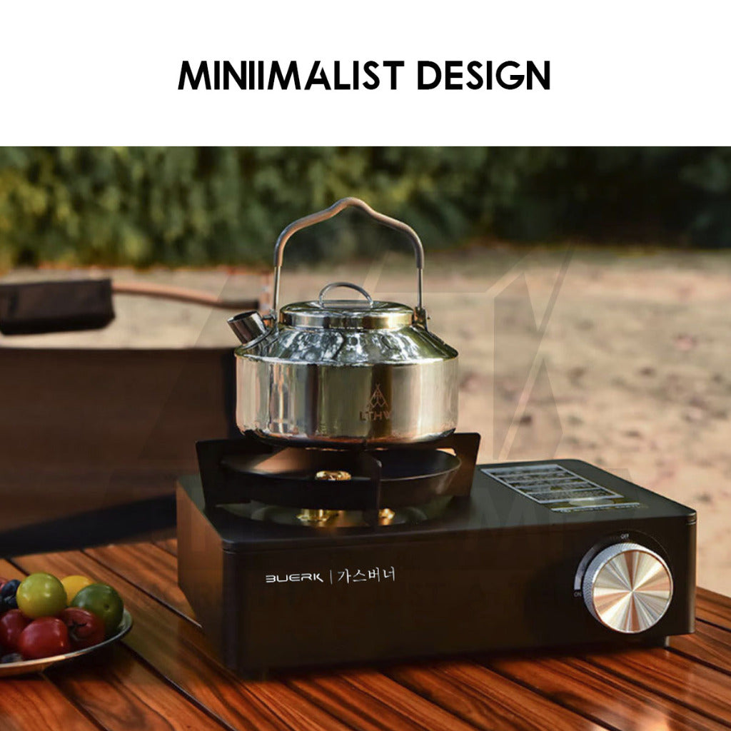 Buerk Mini Cassette Gas Stove 3.5KW Portable Cartridge Burner Furnace Outdoor Camping Picnic Windshield Pink Black Green