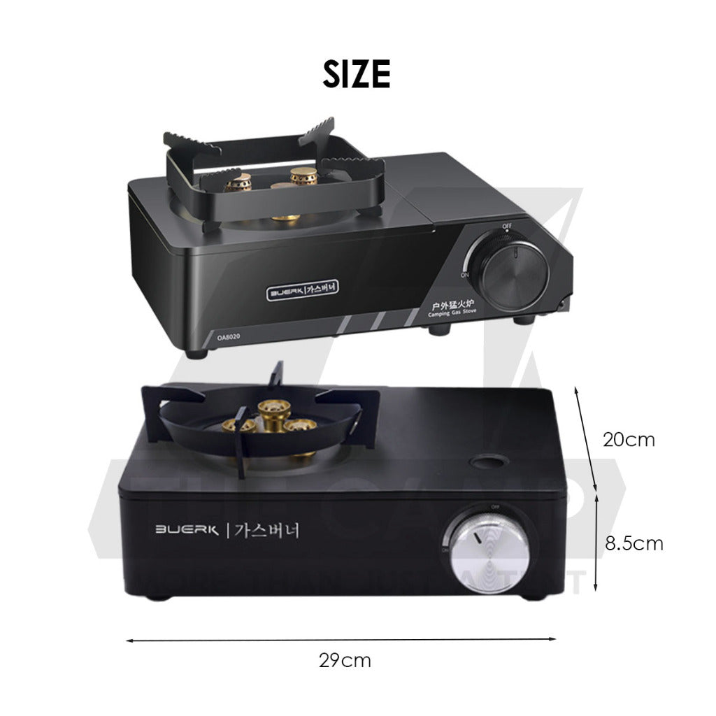 Buerk Mini Cassette Gas Stove 3.5KW Portable Cartridge Burner Furnace Outdoor Camping Picnic Windshield Pink Black Green