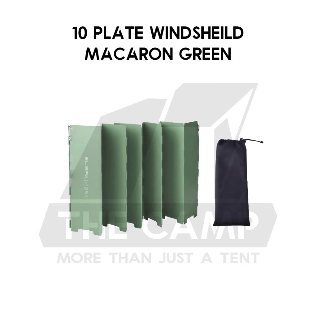 Buerk Foldable Outdoor 10 Plate Windshield Matt Oxidised Folding Camping Stove Windscreen Sheild Portable Wind Black
