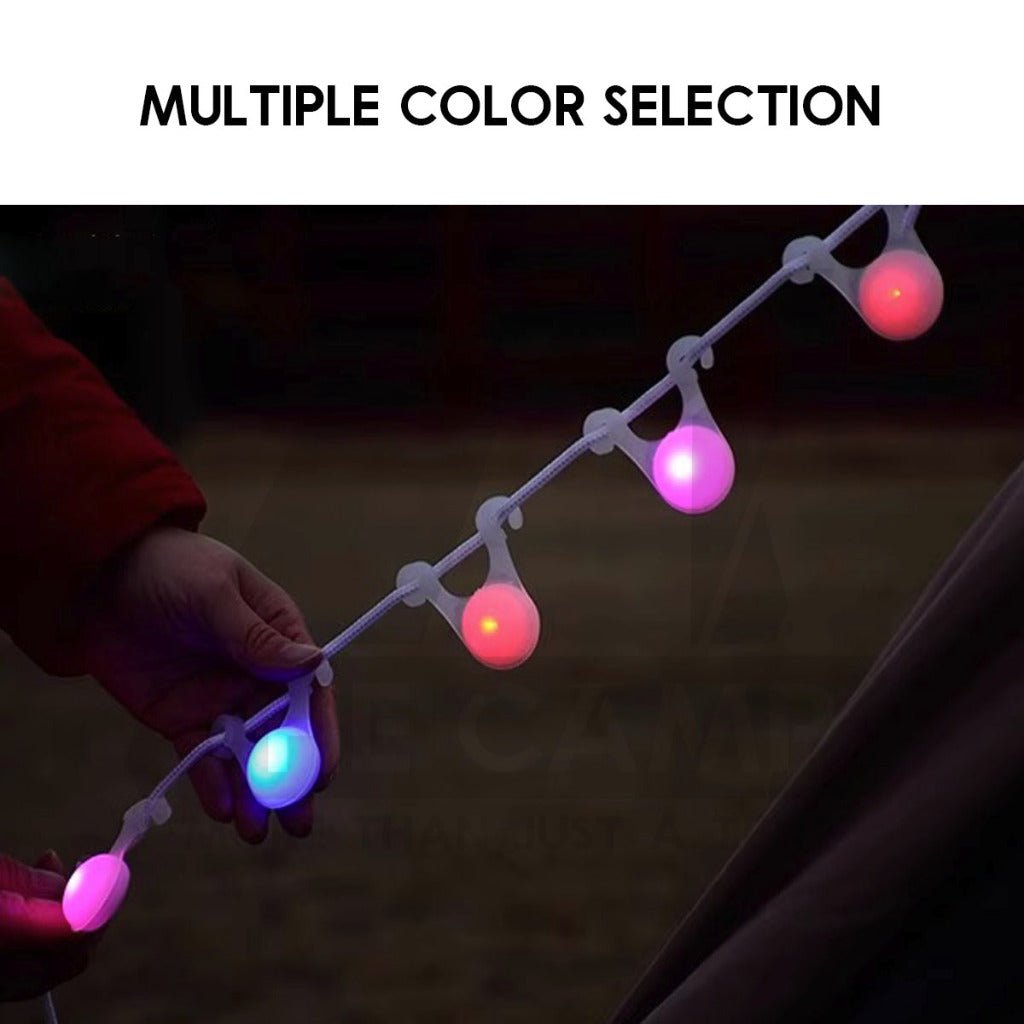 LED String Guard Light Mini Outdoor Camping Rope Hanging Warning Lamp Flashlight Safety Silicone Lampu Tali Battery