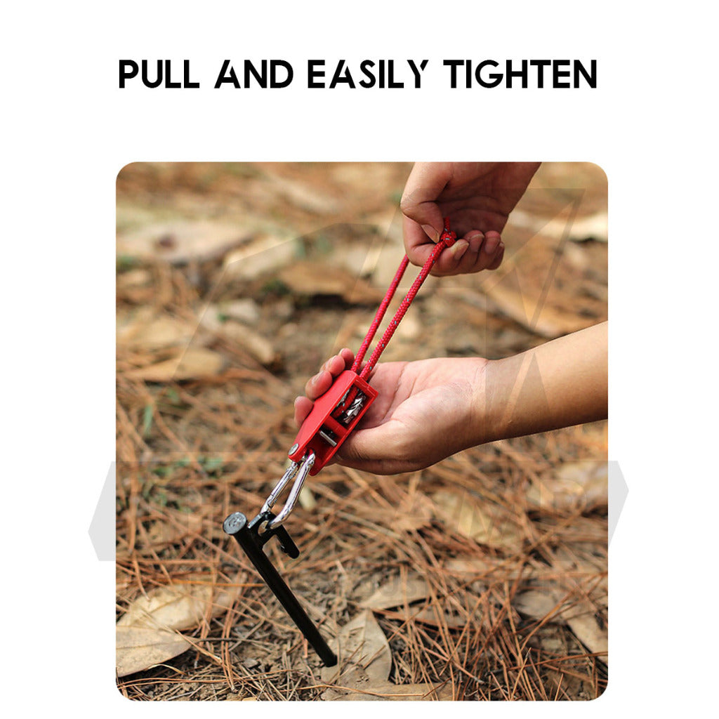 Camping Rope Pulley Adjuster Regulator 4 meter Paracord Outdoor Adjustable Tensioner Reflective Tent Buckle Tali Khemah