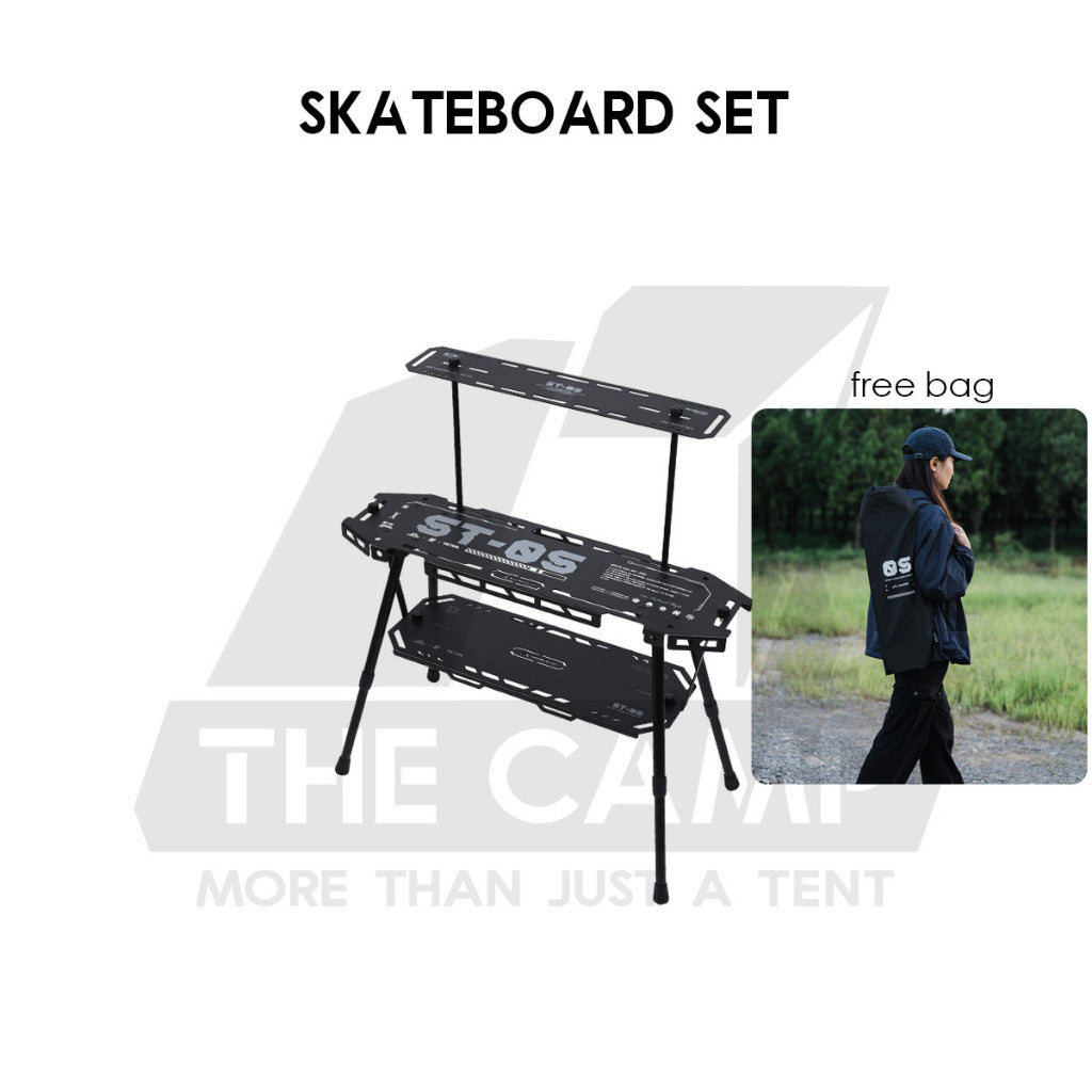 Shinetrip Skateboard Rack Table ST05 Tactical IGT Series Folding Table Shelf Storage Aluminum Alloy Meja Rak Khemah