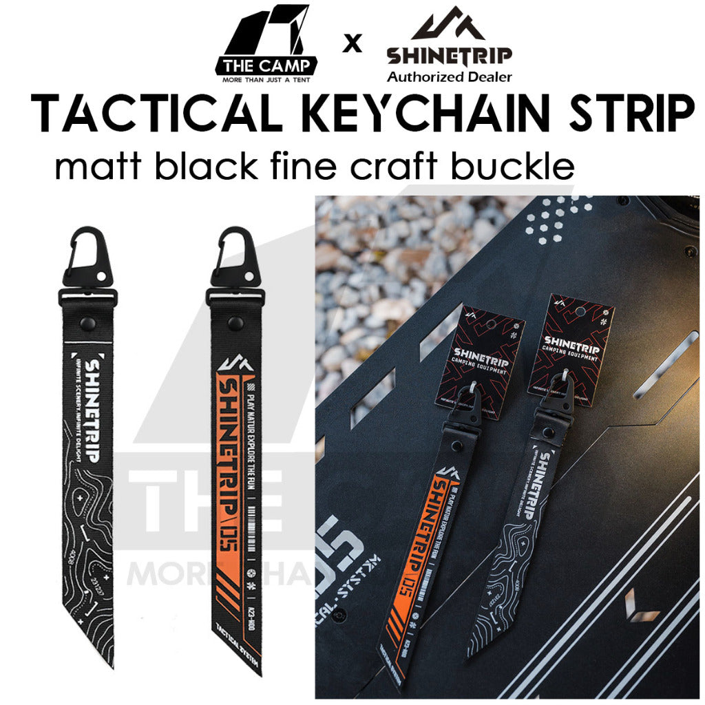 Shinetrip Tactical Keychain Nylon Strip Outdoor Camping Carabiner Key Hook Black Orange Ambience A516