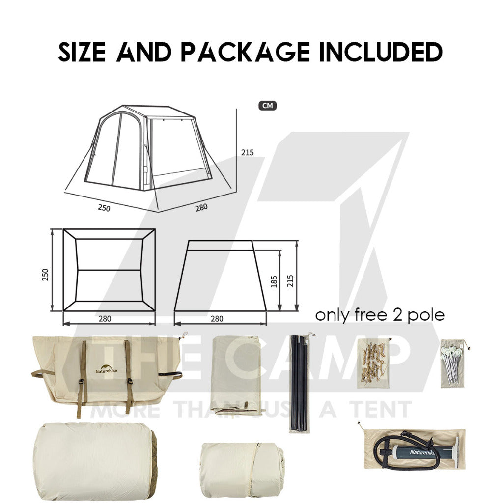 Naturehike Car Rear Air Tent AIR 7.0 with Extra Flysheet Awining Projector Khemah CNK2350WS022