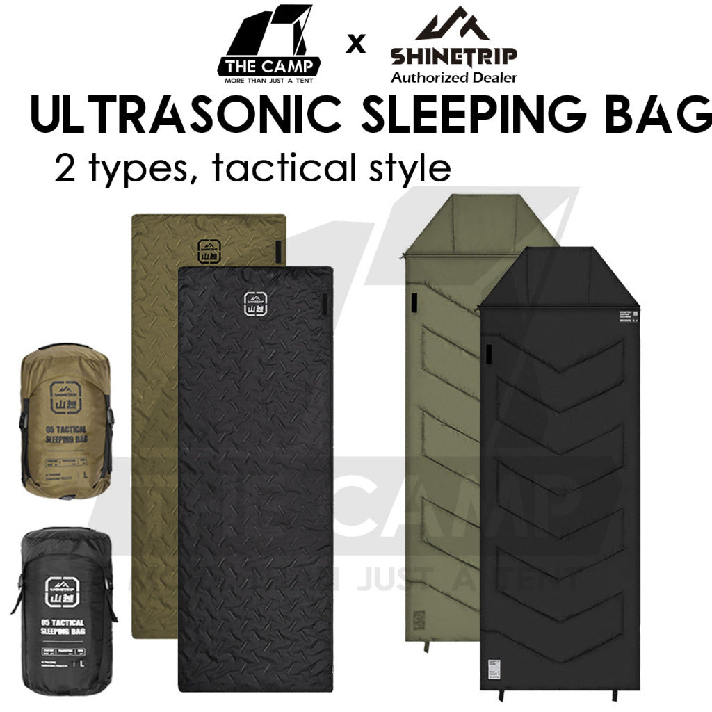 Shinetrip Ultrasonic Sleeping Bag Lightweight Hood Splashproof Washable Joinable Comforter Blanket Black Double