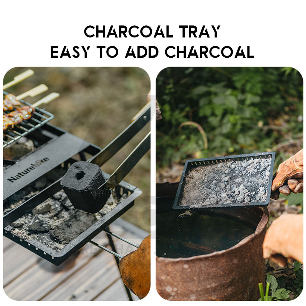 Naturehike Dual Use BBQ Grill Table Charcoal Mini Portable Foldable Outdoor Camping Rack Stove Frying Pan CNK2450CF014