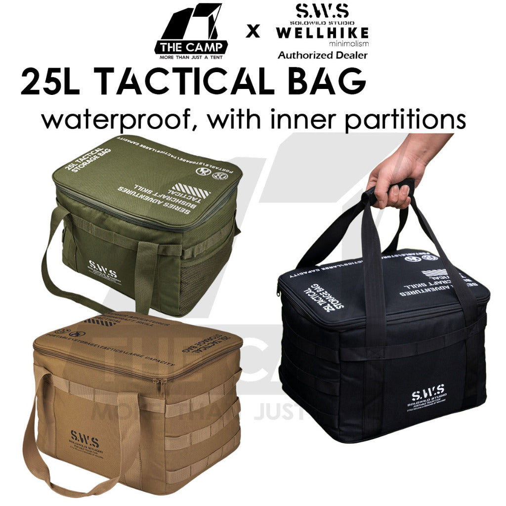 Wellhike SWS Tactical Storage Bag 25L Waterproof Large Capacity Outdoor Camping Cookware Equipment Stove Organizer Beg