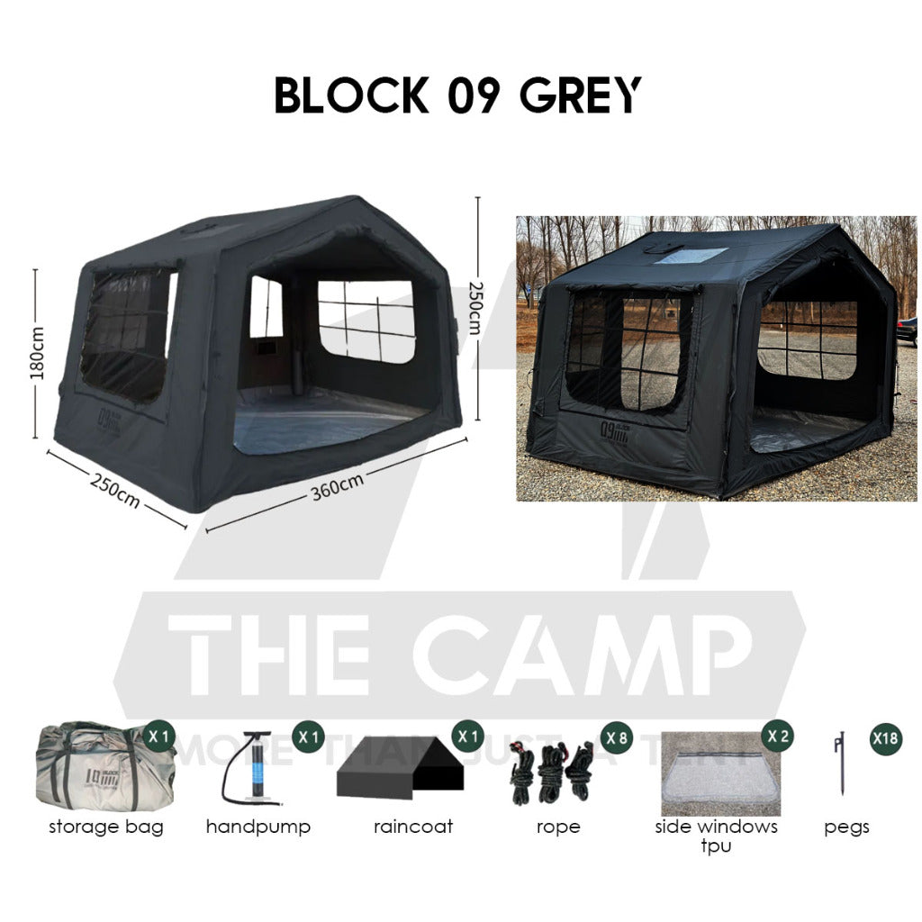 Spark Block 09 10 05 Air Tent Large Space Tactical Style Grey Black Khaki Beige Army Green Inflatable Khemah Angin Coody