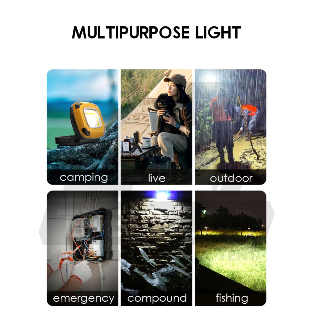 GoPeak G630pro Ultrabright LED Light Outdoor Camping Portable Foldable Lamp 6000mah Working Spotlight Floodlight Warning