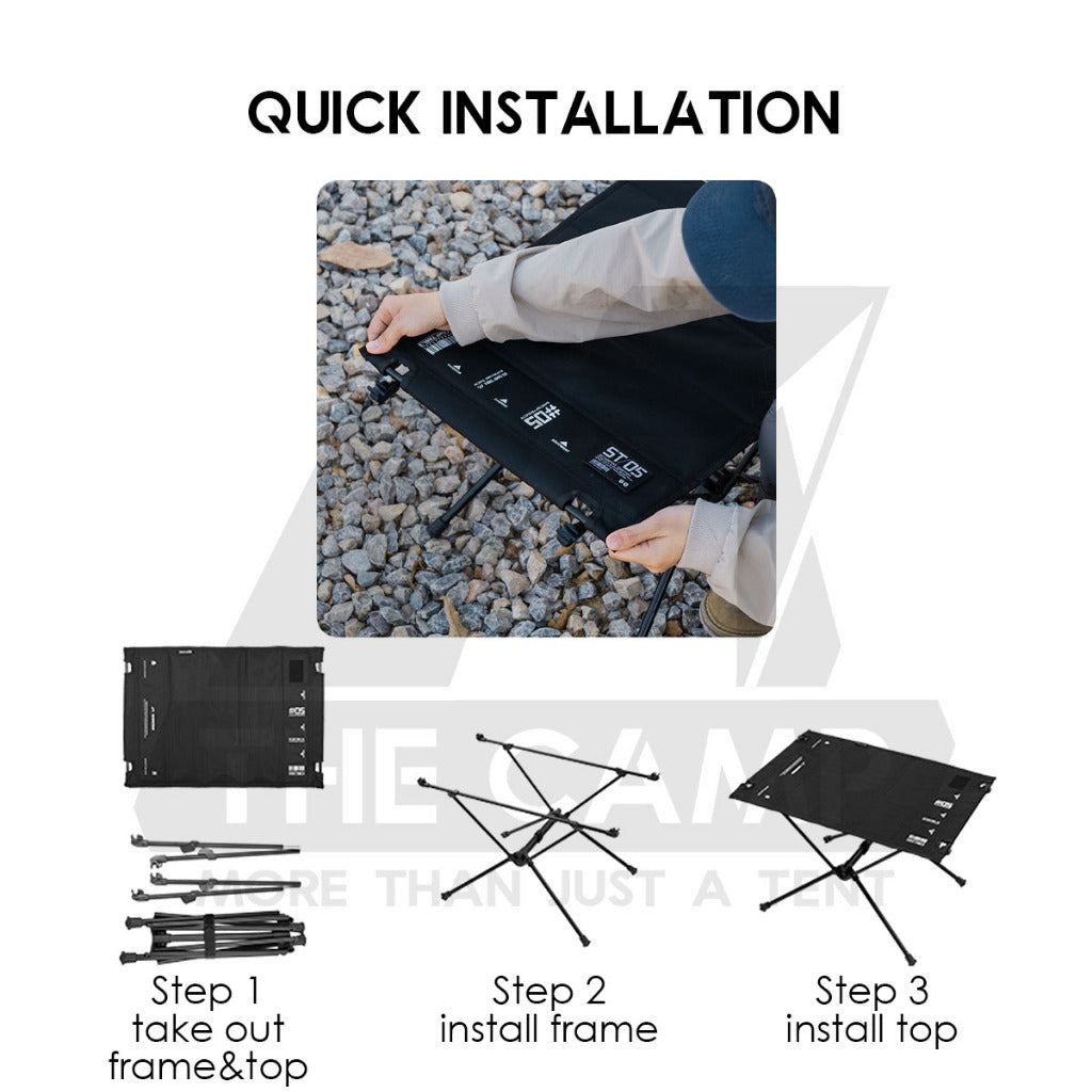 Shinetrip Cloth Table Tactical 1000D Foldable Folding Compact Lightweight Motor Outdoor Camping Meja Aluminium