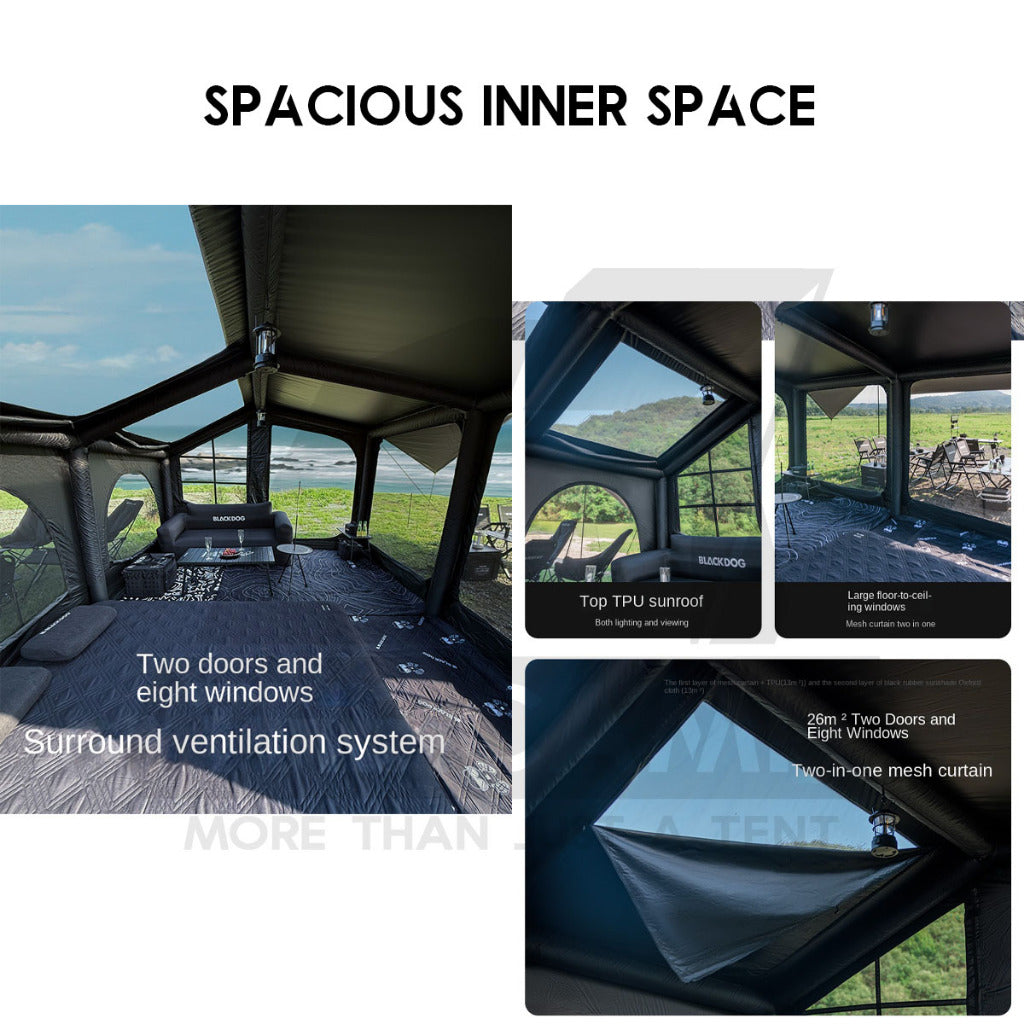 Blackdog Air Tent 500 x 400cm Large Inflatable PVC Air Pillar Outdoor Camping Black KunPeng Khemah Angin CBD2550WS012