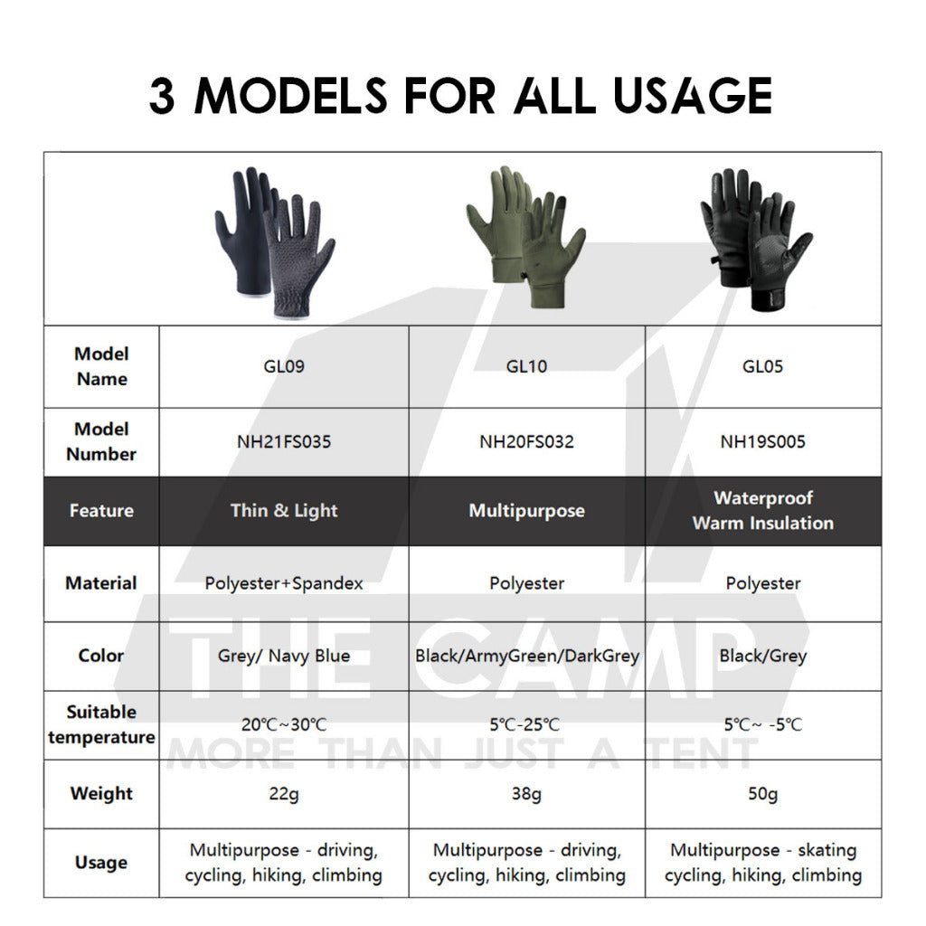 Naturehike Glove Non Slip Touch Screen Outdoor Sport Cycling Climbing Hiking Trekking NH21FS035 NH20FS032 NH19S005-T
