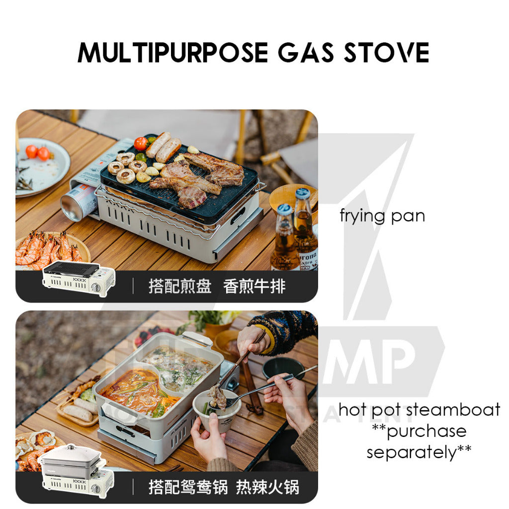 Naturehike Multipurpose Stove Grill BBQ Steamboat Hotpot Cassette Non Stick Frying Pan Outdoor Camping CNK2450CF033